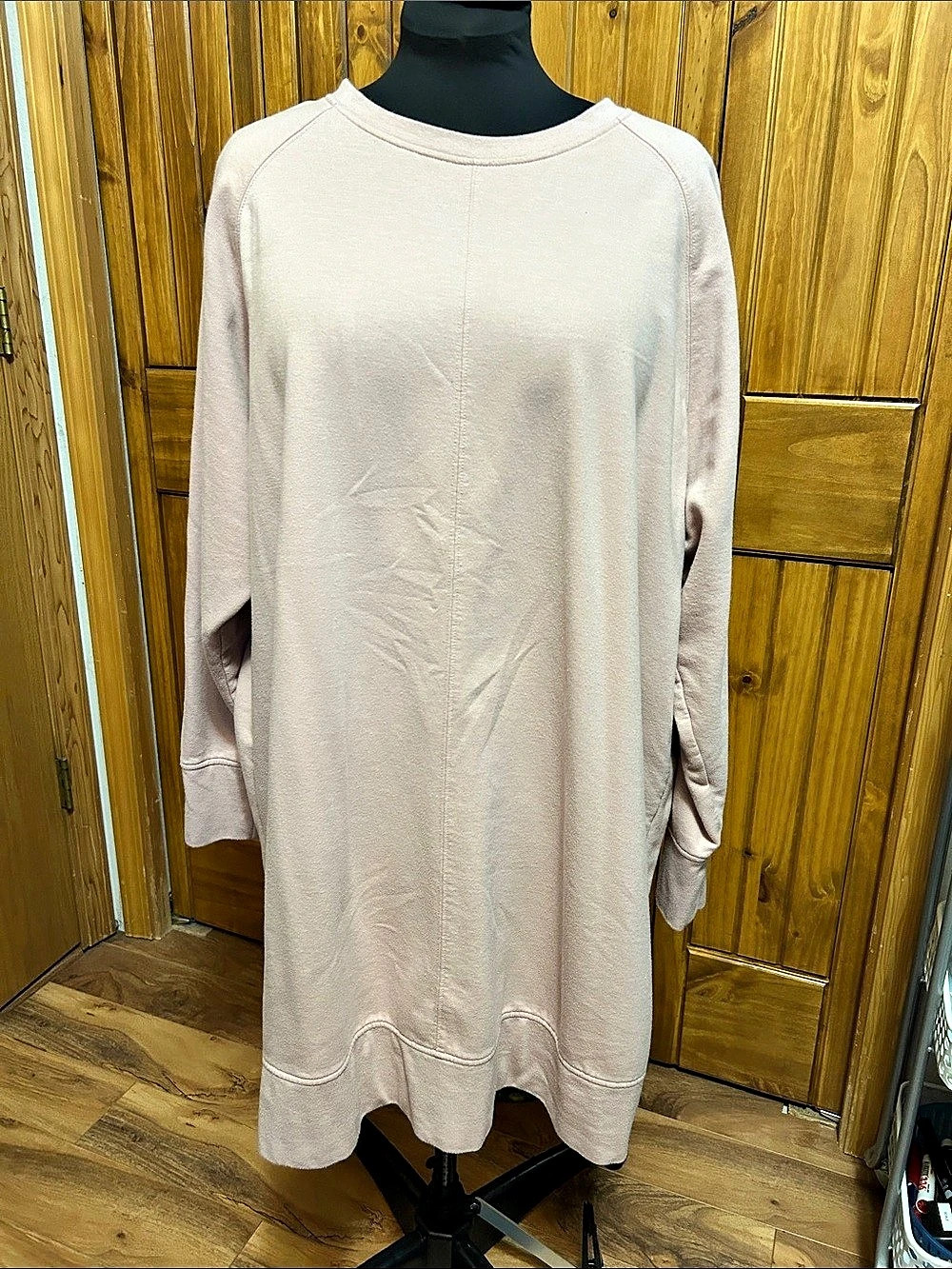 Eddie Bauer Pink Cozy Camp Long-Sleeve Sweatshirt Dress XL